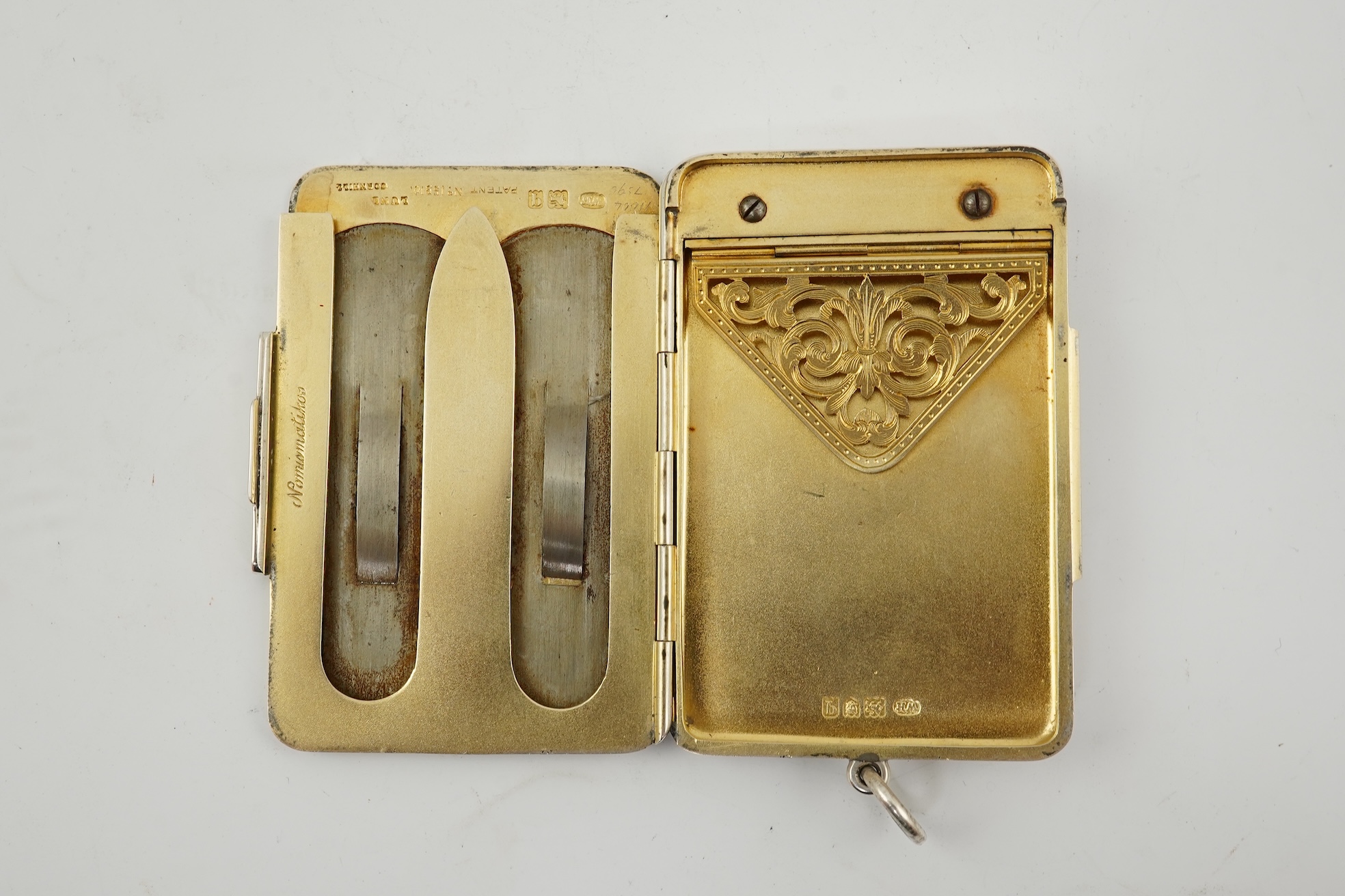A George V patent silver 'Nomismatikos' coin purse, by William Edward Hurcomb, retailed by Lund, Cornhill